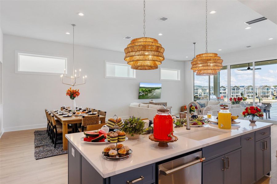 Kitchen featuring GE Café stainless appliances. Kitchen featuring GE Café stainless appliances.