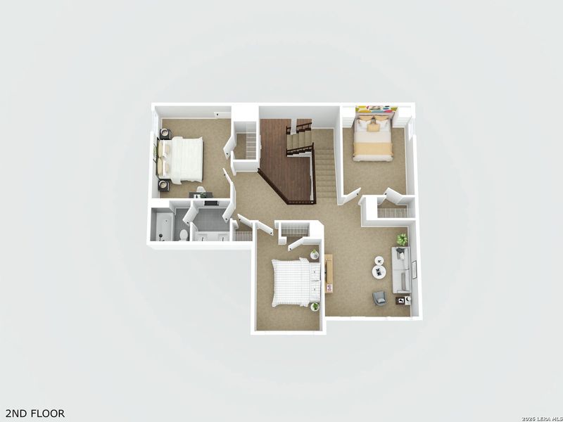2D floor plan layout of this home in Davis Ranch 60', San Antonio, TX (Image 7).