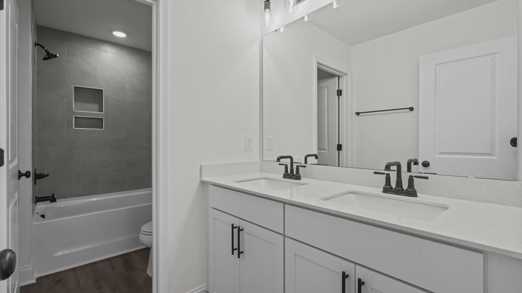 Representative furnished interior of a home built from the Ansley by DRB Homes in Mason Glenn, Franklinton (Image 56).