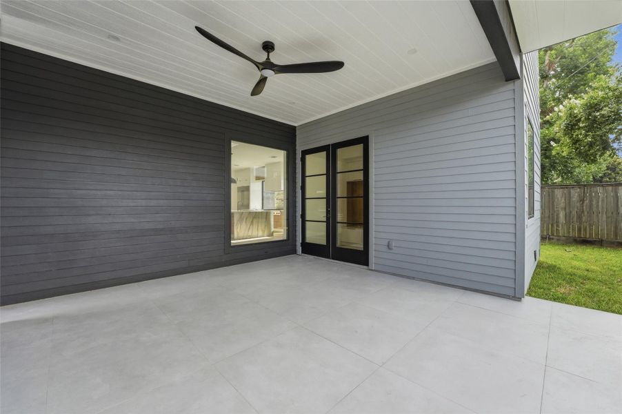 Exterior details and patio area of a home in , Houston (Image 34).