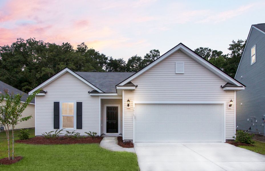 Front exterior of a new home in Waterways, Richmond Hill, GA, highlighting curb appeal (Image 13).