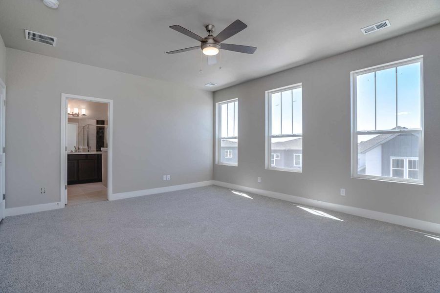 Representative unfurnished interior of a home built from the The Alpine by David Weekley Homes in Trailside at Cottonwood Creek, Colorado Springs (Image 7). Representative unfurnished interior of a home built from the The Alpine by David Weekley Homes in Trailside at Cottonwood Creek, Colorado Springs (Image 7).