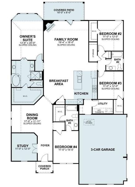 2D floor plan layout of this home in Sorella, Tomball, TX (Image 4).
