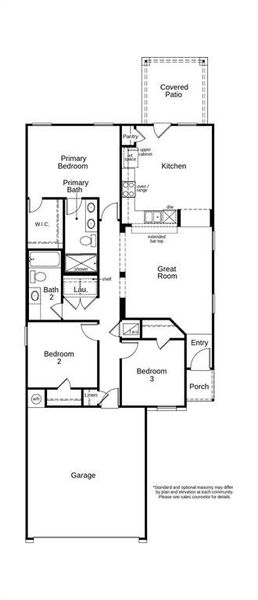 This floor plan features 3 bedrooms, 2 full baths and over 1,200 square feet of living space.