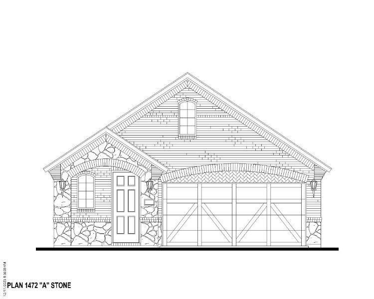 Plan 1472 Elevation A w/ Stone Plan 1472 Elevation A w/ Stone