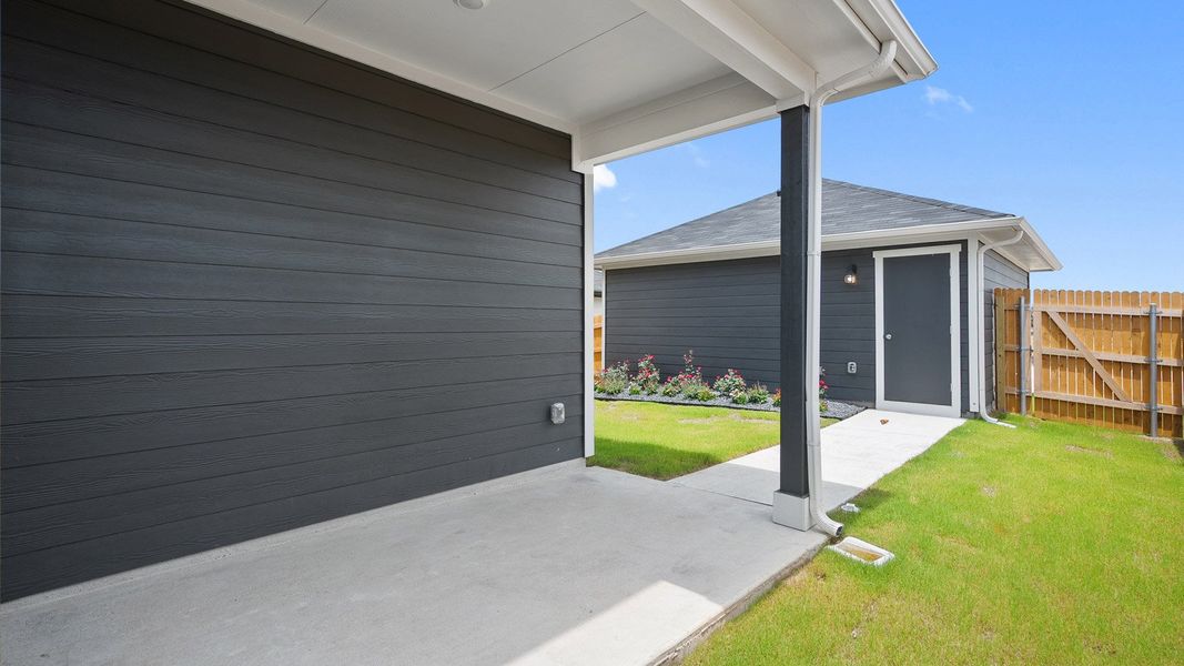 Representative exterior photo of a completed home built from the The Emily by D.R. Horton in Valverde, Bastrop, TX (Image 21). Representative exterior photo of a completed home built from the The Emily by D.R. Horton in Valverde, Bastrop, TX (Image 21).