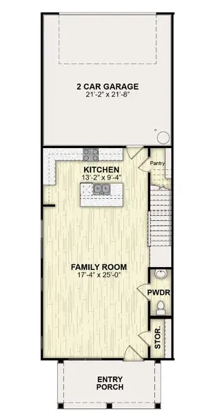 2D floor plan layout for the Charlotte by Rockwell Homes in Whaley Grove, St. Cloud, FL (Image 3).