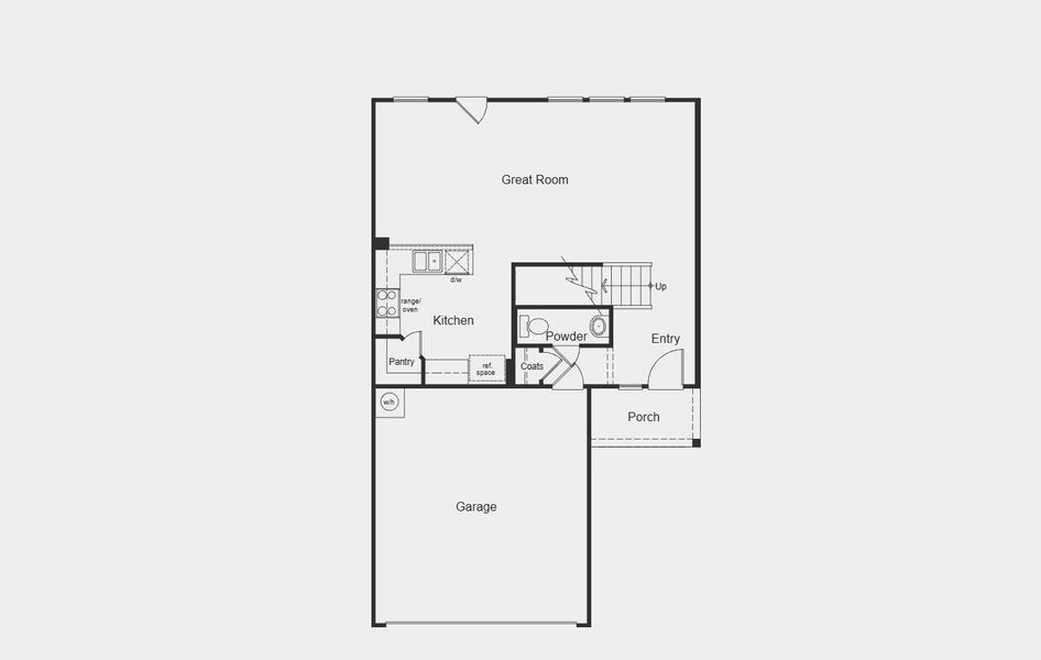 2D floor plan layout for the 1772 by KB Home in Watermill – Heritage Collection, Uhland, TX (Image 3).