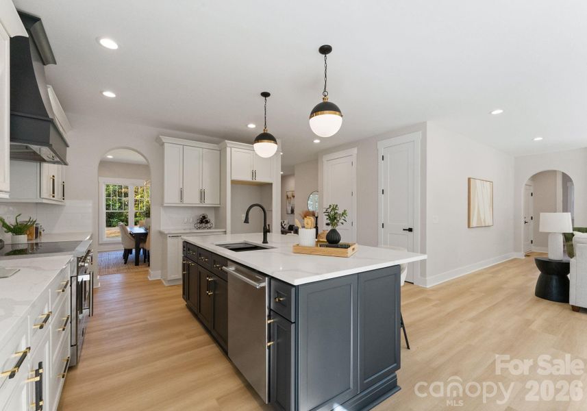 Gourmet Kitchen with Large Island & Stainless Steel Appliances