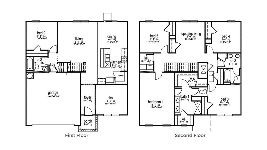 2D floor plan layout for the HAYDEN by D.R. Horton in Island Green, Myrtle Beach, SC (Image 3).