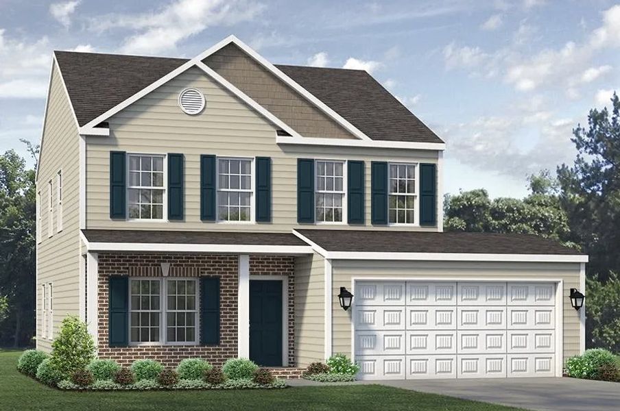 Representative exterior photo of a completed home built from the Irvine by Keystone Homes NC in The Wilcox, Greensboro, NC (Image 31).