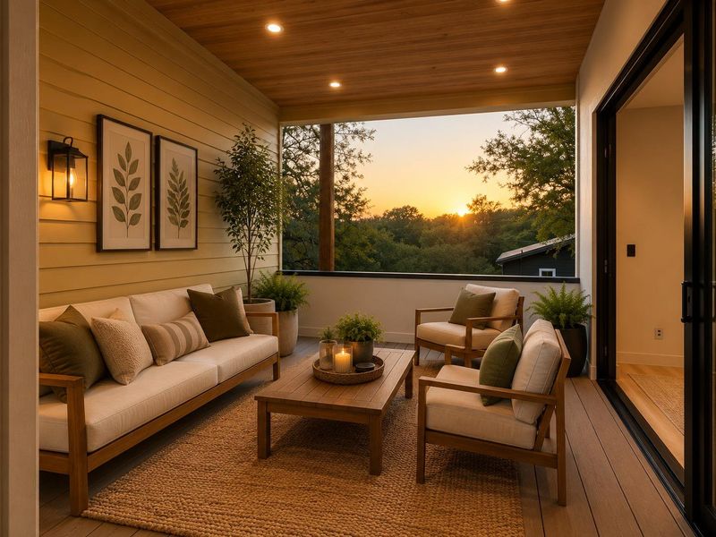Exterior details and patio area of a home in , Austin (Image 3).