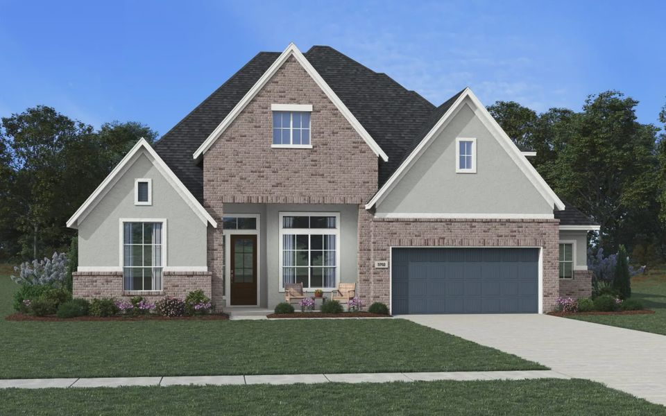 Representative exterior photo of a completed home built from the Banbury by Chesmar Homes in Prominence 60's, San Antonio, TX (Image 5).