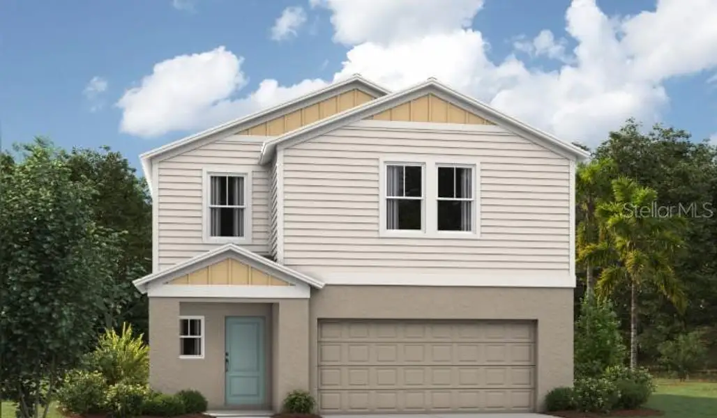 Front exterior of a new home in Crosswinds, Haines City, FL, highlighting curb appeal (Image 1). Front exterior of a new home in Crosswinds, Haines City, FL, highlighting curb appeal (Image 1).