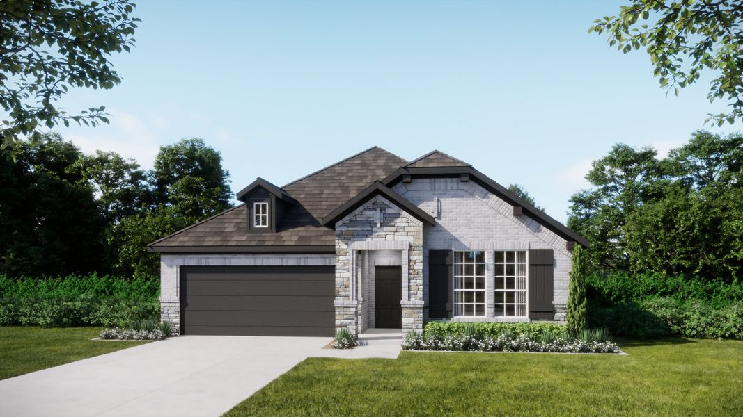 Representative exterior photo of a completed home built from the Concept 1841 by Risewell Homes in Coyote Crossing, Godley, TX (Image 8).