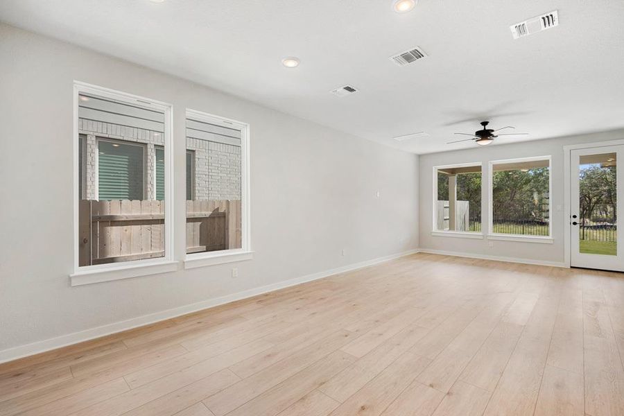 Spacious, unfurnished interior of a new home in Terrace Collection at Lariat, Liberty Hill (Image 26). Spacious, unfurnished interior of a new home in Terrace Collection at Lariat, Liberty Hill (Image 26).