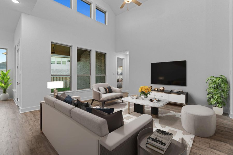 Open Concept Family Room - Virtually Staged