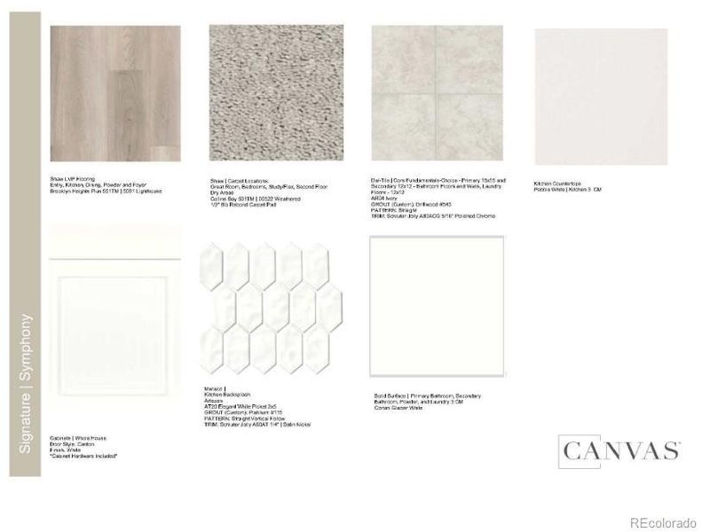 Design Selections. home is under construction, design selections are subject to change.