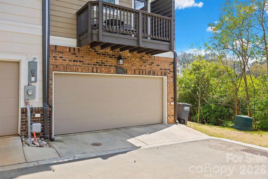 End unit with 2-car side by side garage