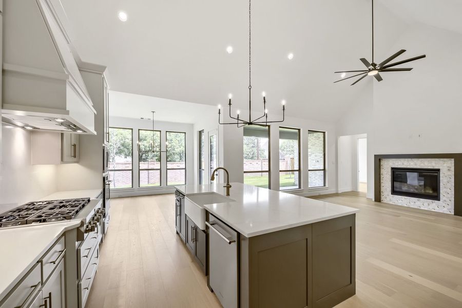 Plan 1645 Representative Photo - Kitchen/Living Room/Dining Area/ Open Concept