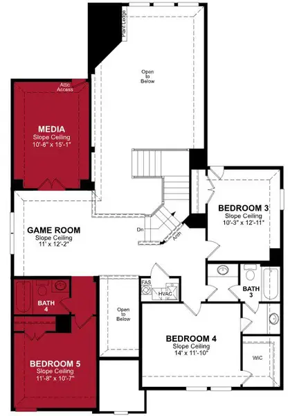 2D floor plan layout of this home in Valencia on the Lake, Little Elm, TX (Image 3).
