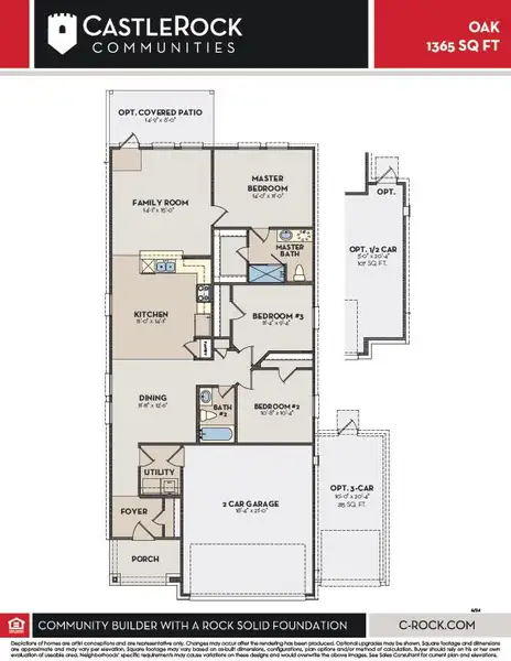 2D floor plan layout of this home in Sweetgrass Village, Crosby, TX (Image 3).