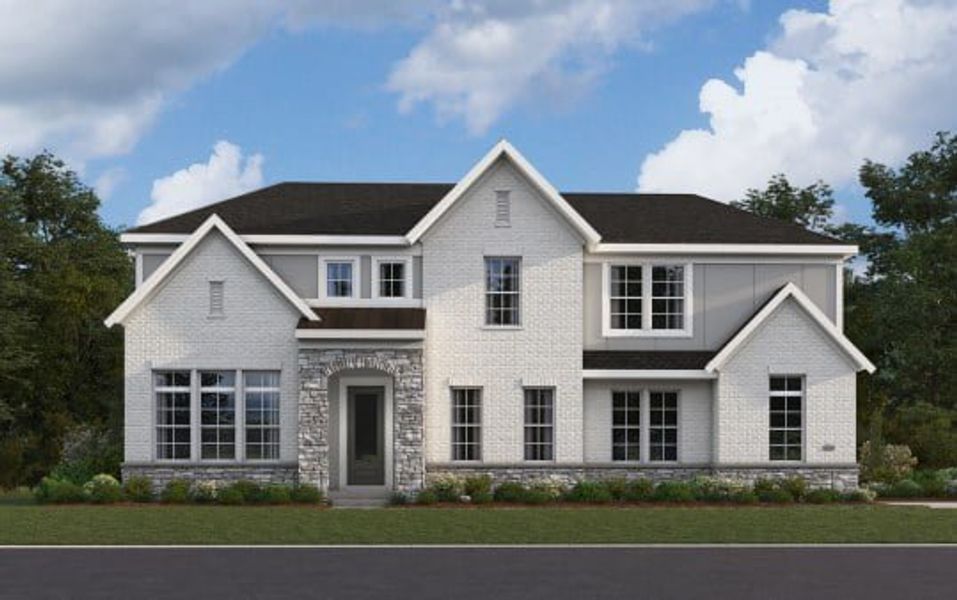 Representative exterior photo of a completed home built from the Beckett by Fischer Homes in Twin Lakes, Hoschton, GA (Image 7).
