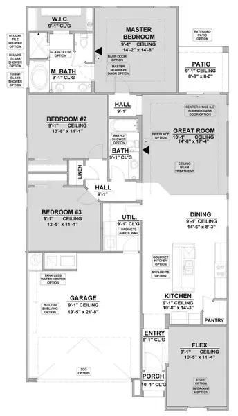 2D floor plan layout of this home in Paseo Del Este, El Paso, TX (Image 4).
