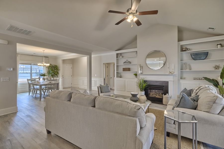 Representative furnished interior of a home built from the Wisteria II by Great Southern Homes in Briarfield, Conway (Image 29).