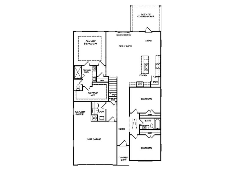 2D floor plan layout for the The Meadow by My Home Communities in Enclave at Harbor Club, Greensboro, GA (Image 3). 2D floor plan layout for the The Meadow by My Home Communities in Enclave at Harbor Club, Greensboro, GA (Image 3).