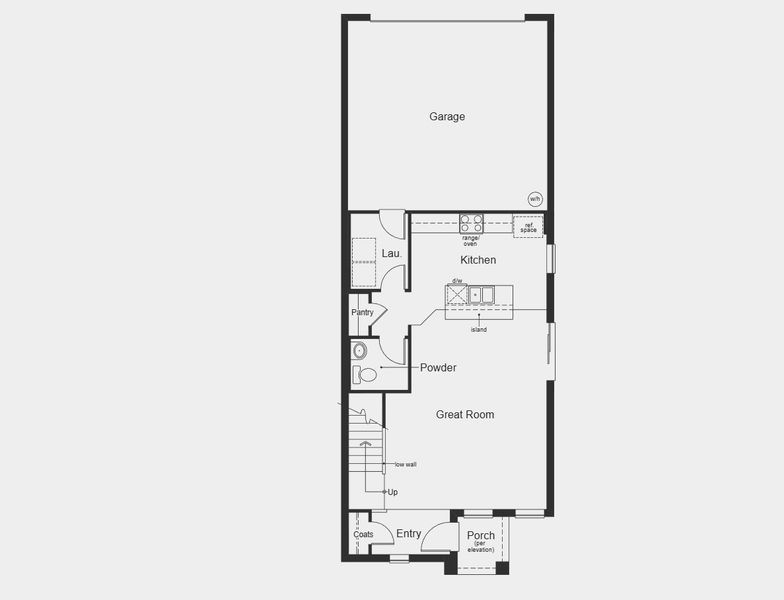 2D floor plan layout for the Plan 1719 by KB Home in The Shores I, St. Cloud, FL (Image 3).