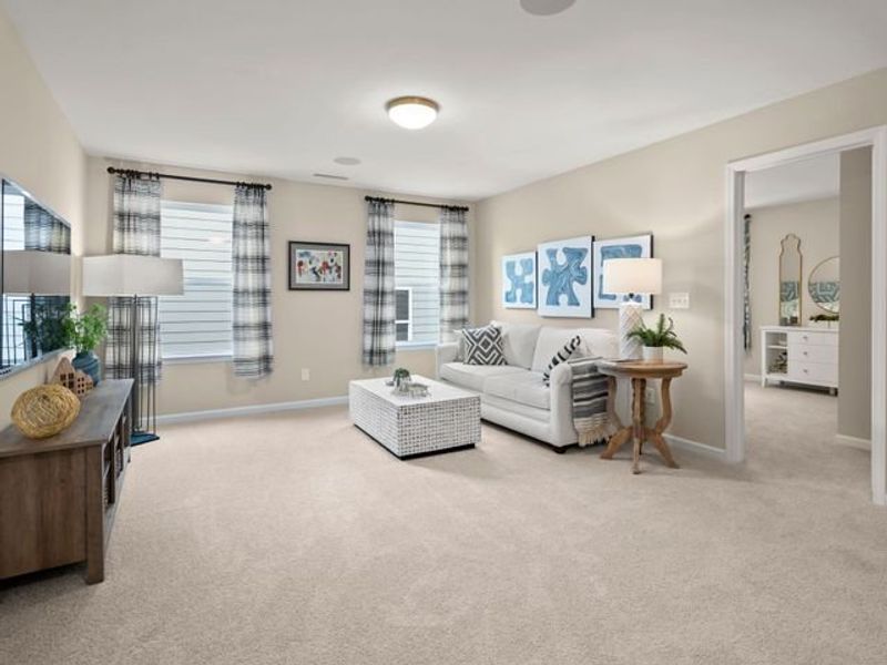 Representative furnished interior of a home built from the Preston by True Homes in Morgan Hills, Albemarle (Image 15).