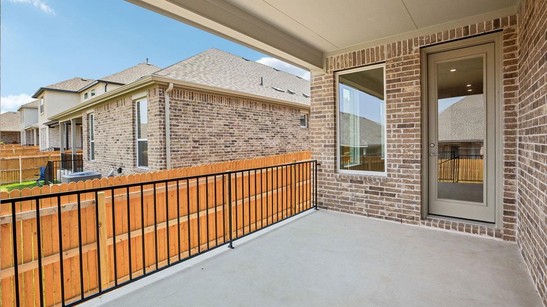 Exterior details and patio area of a home in Rosenbusch Ranch, Leander (Image 3). Exterior details and patio area of a home in Rosenbusch Ranch, Leander (Image 3).