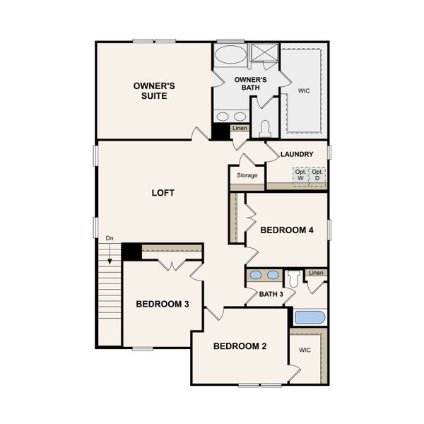 2D floor plan layout of this home in Canebrake at Hickory Hills, Old Hickory, TN (Image 5).