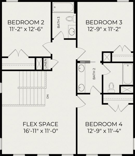 2D floor plan layout of this home in Nexton, Summerville, SC (Image 4).