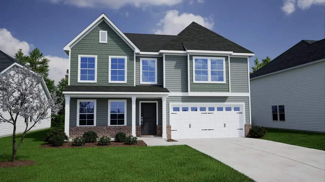 Representative exterior photo of a completed home built from the Telfair - Genesis Value Collection by Mungo Homes in Fairfield Place East and West, Chesnee, SC (Image 22).