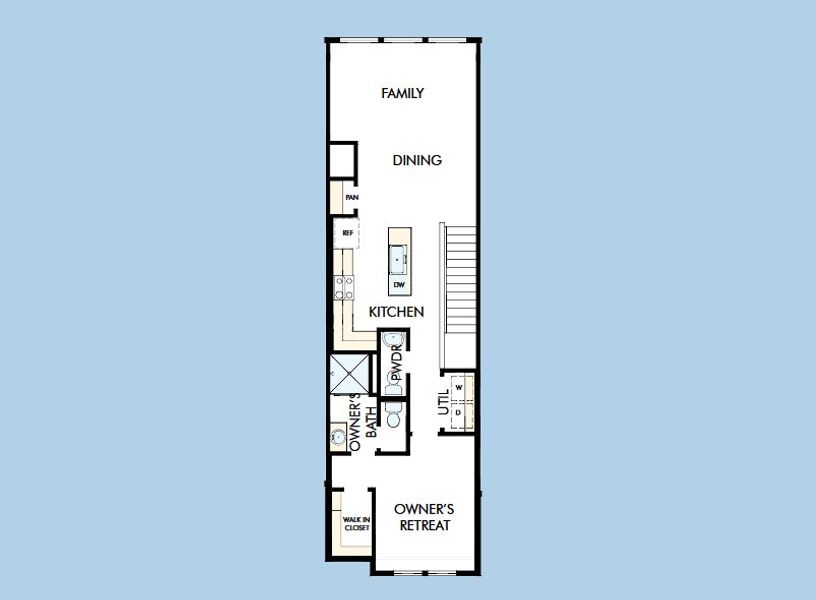 2D floor plan layout for the The Ashbloom by David Weekley Homes in Preserve at The Cays – The Driftwood Series, Daytona Beach, FL (Image 3).