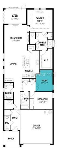2D floor plan layout of this home in Wellen Park, Venice, FL (Image 5).