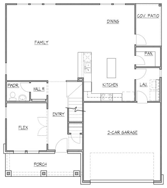 2D floor plan layout for the 2512 by Texas Homes in The Woodlands, Mico, TX (Image 3).