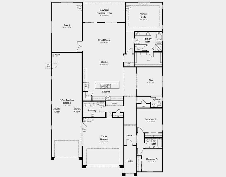 2D floor plan layout for the Cardinal by Taylor Morrison in Salero Journey, Phoenix, AZ (Image 3).