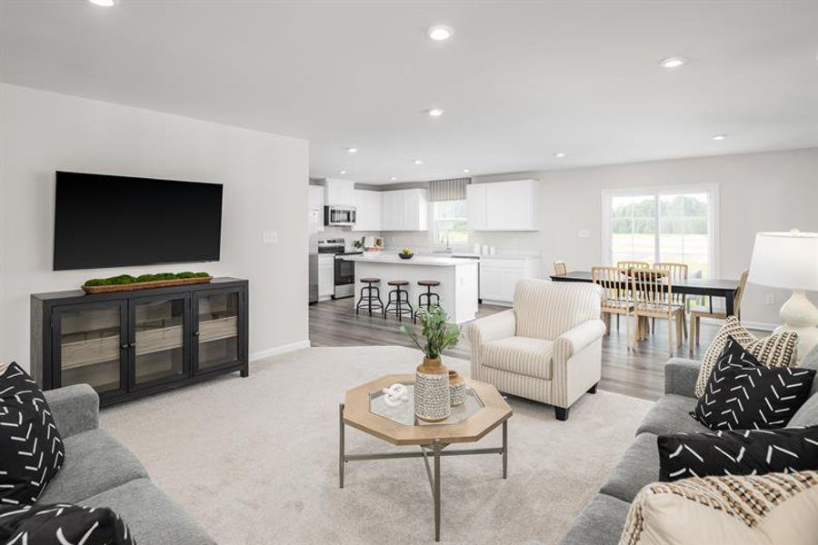 Representative furnished interior of a home built from the Hazel with Finished Basement by Ryan Homes in Quails Run, Wellford (Image 6).