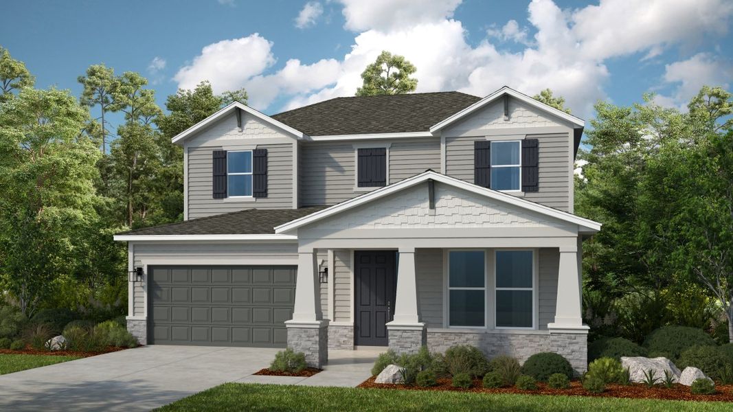 Representative exterior photo of a completed home built from the Rockport by Taylor Morrison in Colbert Landings, Palm Coast, FL (Image 1). Representative exterior photo of a completed home built from the Rockport by Taylor Morrison in Colbert Landings, Palm Coast, FL (Image 1).