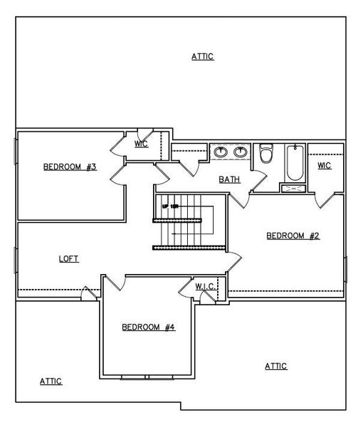 2D floor plan layout for the Adrian - Single Family Homes by Dream Finders Homes in The Woodlands Preserve, Jackson, GA (Image 3).
