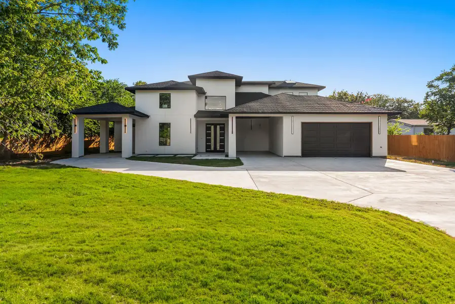 Front exterior of a new home in , Cedar Park, TX, highlighting curb appeal (Image 21).