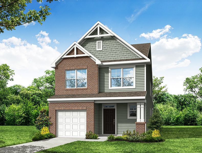 Representative exterior photo of a completed home built from the Patterson by Eastwood Homes in Caldwell Forest, Charlotte, NC (Image 6).