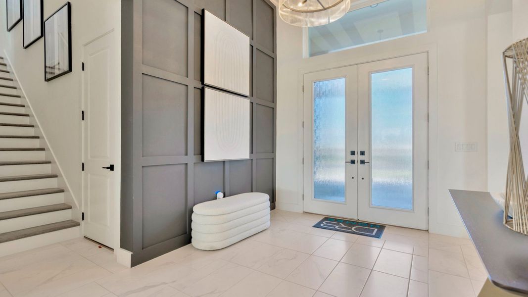 The Entry Way of a DRB Homes Grand Eider model, which is a home plan offered at Serengeti in Spring Hill, FL.