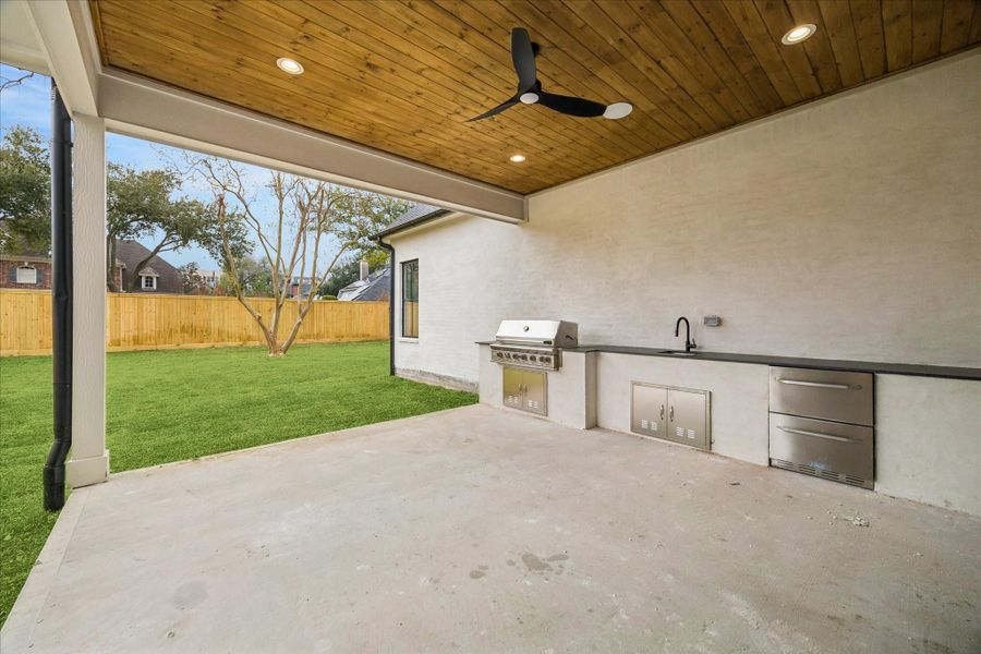Exterior details and patio area of a home in , Spring Valley Village (Image 26). Exterior details and patio area of a home in , Spring Valley Village (Image 26).