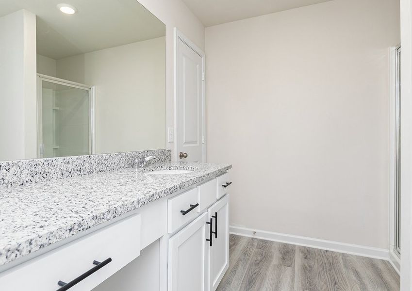 Get ready for your day in the master bathroom