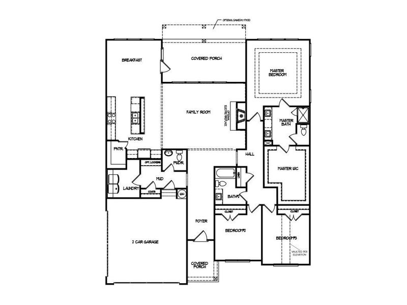 2D floor plan layout for the The Blackburn by My Home Communities in Westlyn, Winder, GA (Image 5).