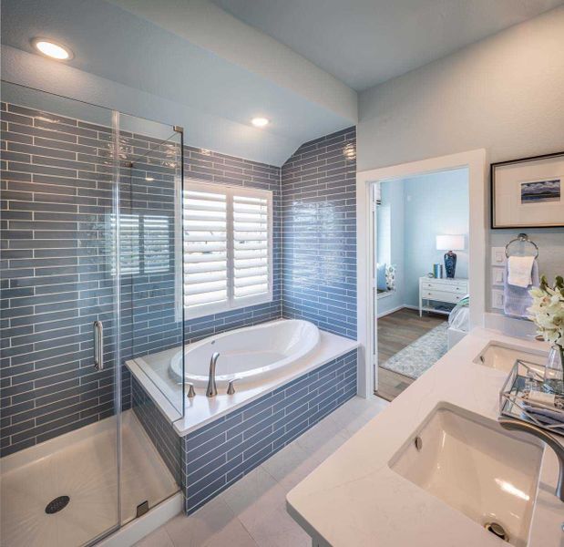 Representative furnished interior of a home built from the Derby Plan by Highland Homes in Bridgeland Central: The Cottages, Cypress (Image 18).